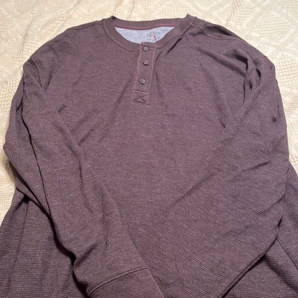 Brown 3-button Henley